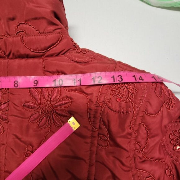 Womens Red Coat Winter Jacket Long Sleeve Red Outerwear- Size S - Picture 7 of 11